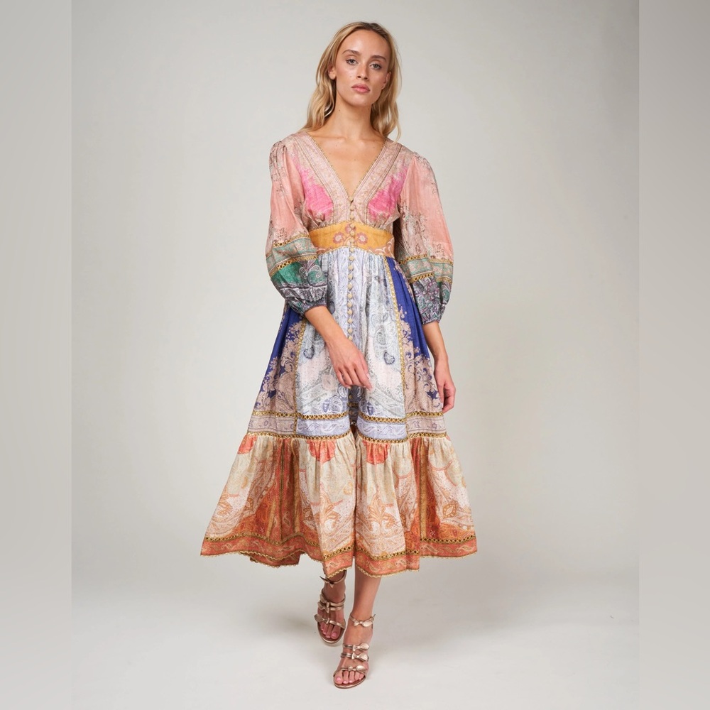 Zimmermann Anneke lantern midi dress NWOT